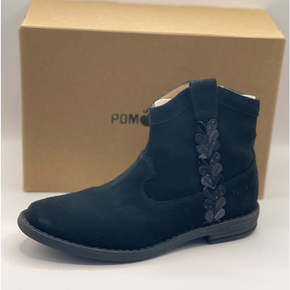 POM D’API Girl Leather Billy Fern Boots in Black